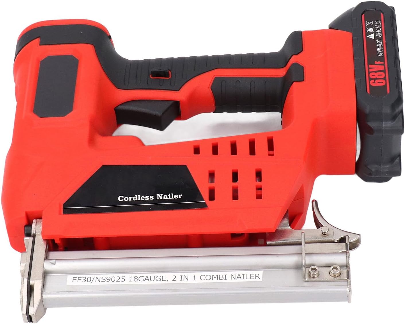 Cordless Brad Nailer Kit 2 Modes 2 in 1 Multifunctional 18V 2Ah Lithium Battery Powered High Efficiency Electric Staple Gun for Home Woodworking DIY Projects