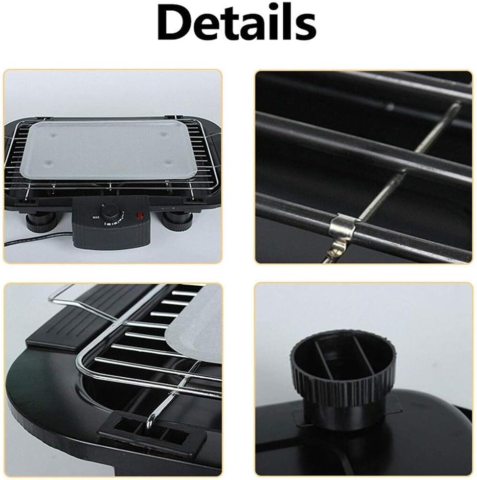 Smokeless Electric Grill Indoor, Non Stick BBQ Grill Mesh, BBQ and Griddle Hot Plate with Built in Drip Tray Easy Clean Reusable