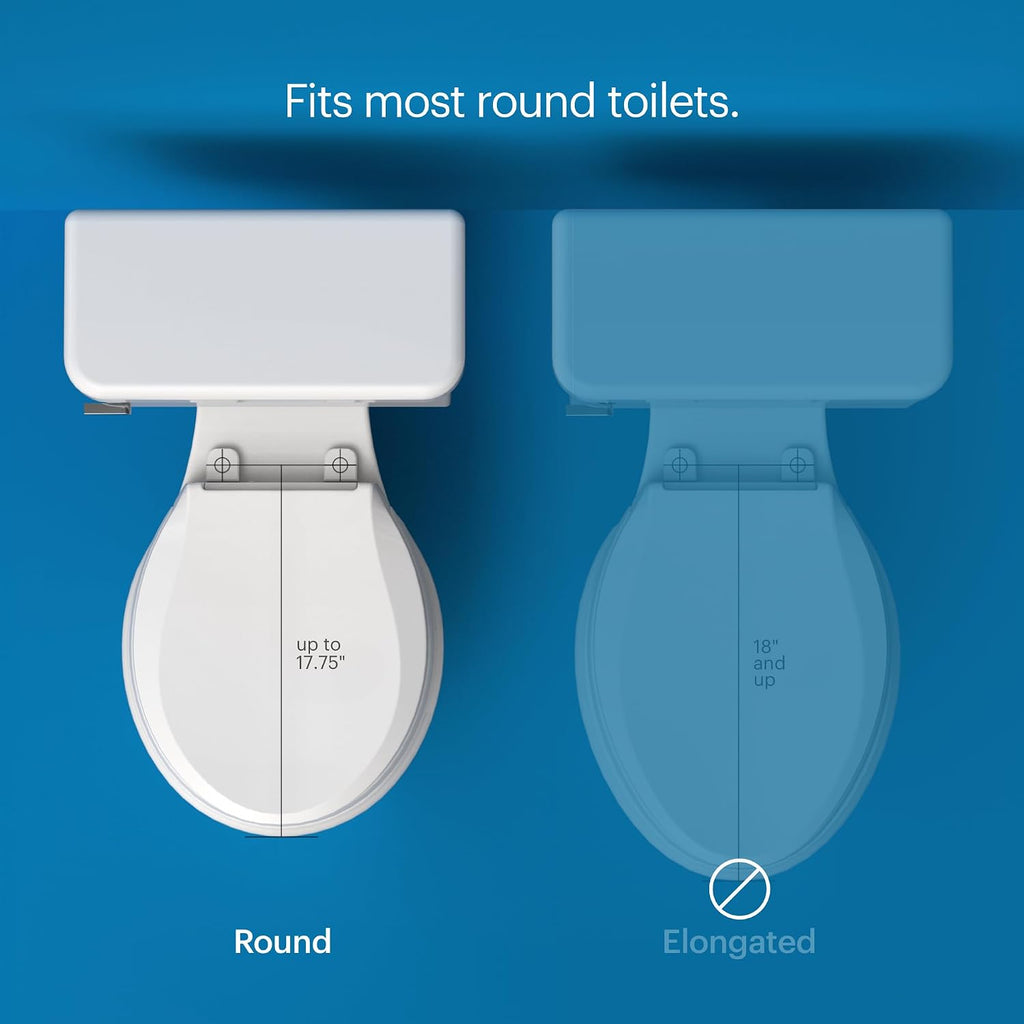 Brondell L60-RW LumaWarm Heated Toilet Seat with Night Light, 3 Temperature Settings, Gentle Close Lid,Easy Installation,Built-In Controls,Round,White