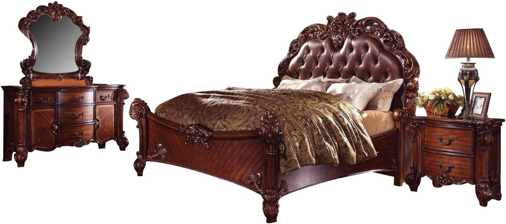 Acme Vendome Bedroom Set with King Bed, Nightstand, Dresser and Mirror