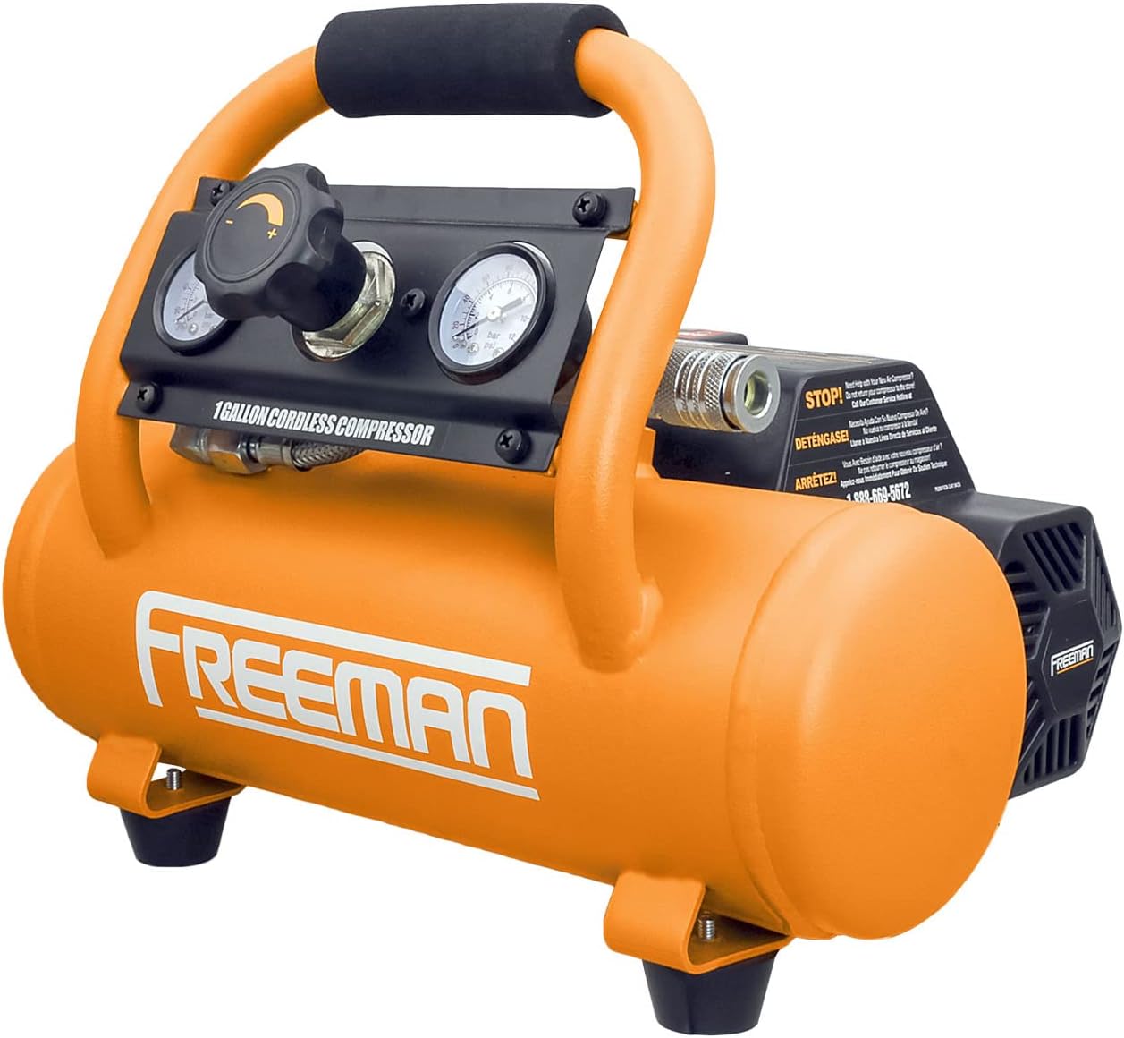 Freeman PE1GCCK 20V Cordless 1 Gallon Air Compressor with 3-in-1 Pneumatic Finish Nailer/Stapler, Battery, Charger, Air Hose, Inflation Accessory Kit and Fasteners (600 Count) – 700 Shots per Charge