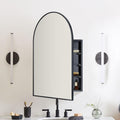 TEHOME 24 x 36'' Black Arch Bathroom Medicine Cabinet with Mirror Recessed and Surface Mounted Medicine Cabinet Mirror