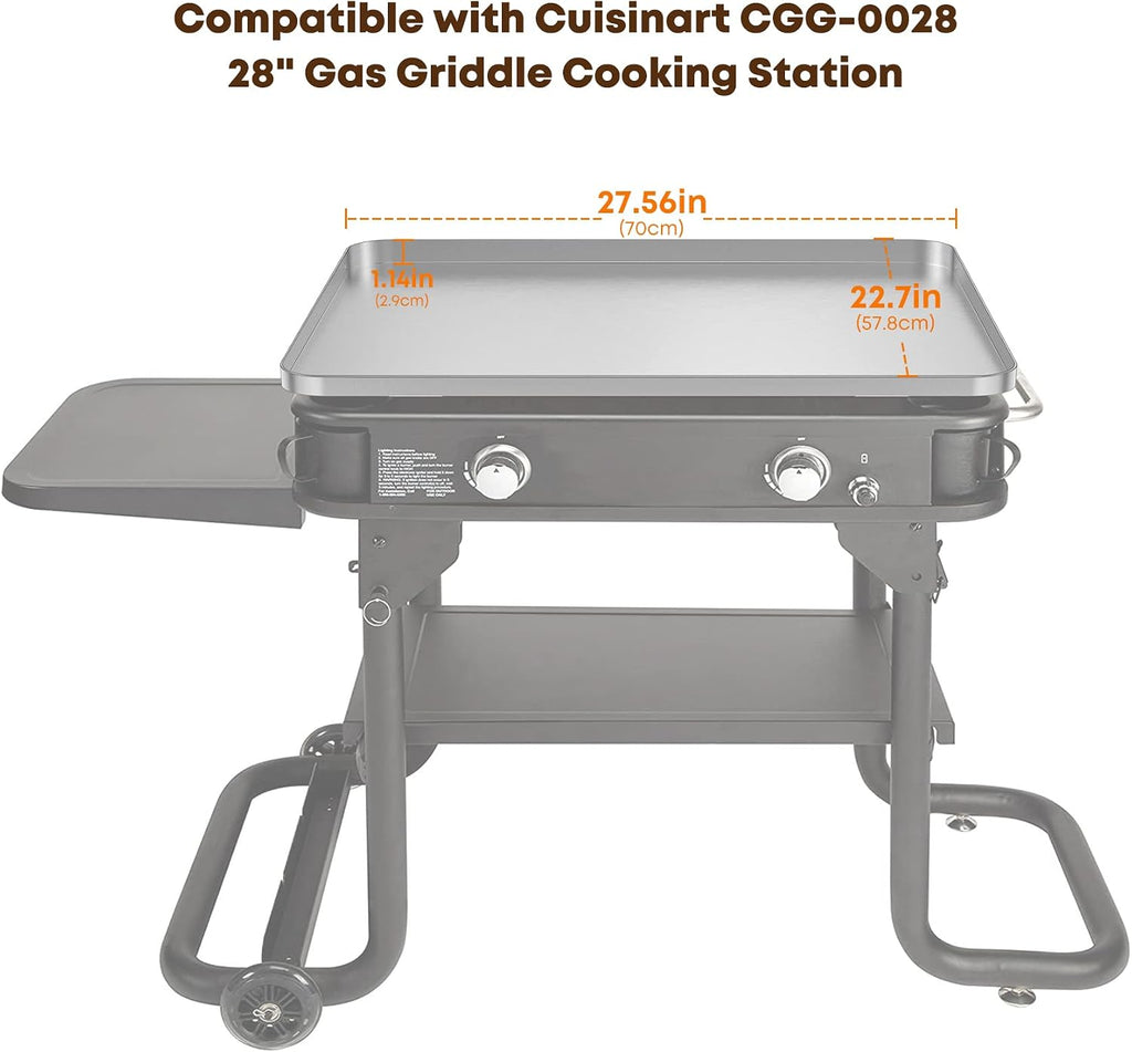 Stanbroil Stainless Steel Griddle Top for Cuisinart CGG-0028 28' 2-Burner Propane Gas Grill, 28 Inch Griddle Replacement Top with Dual Grease Management System
