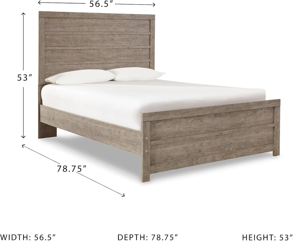 Signature Design by Ashley Culverbach Farmhouse Full Panel Bed, Foundation or Box Spring Needed, Gray
