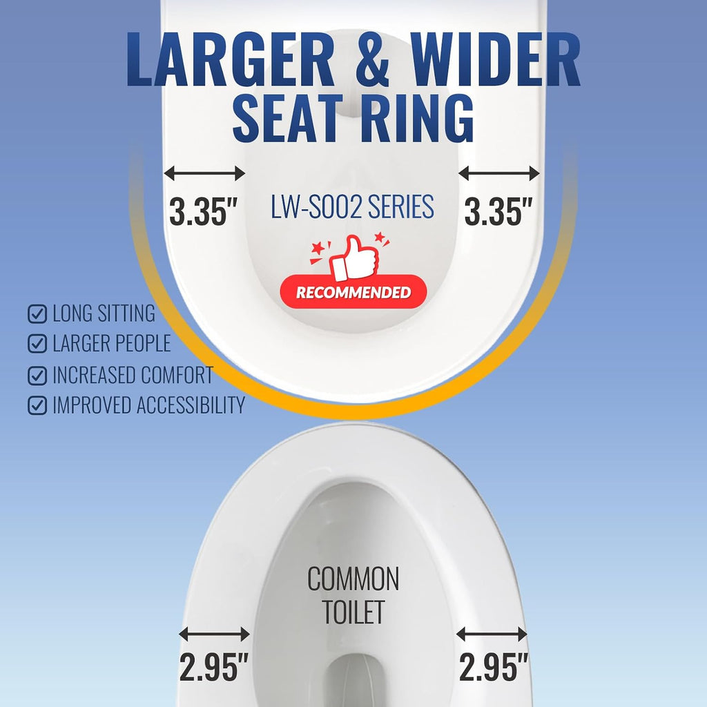 LW Smart Toilet with Bidet Built in, One Piece Elongated Modern Bidet Toilet with Foot Sensing Auto Open/Close, Pump-Assisted Auto Flush, Heated Seat, Warm Water & Dryer, LED Display, Night Light