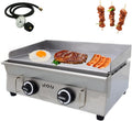 Commercial Griddle Countertop Griddle LPG Gas Grill Griddle Outdoor Flat Top Grill Griddle 2800Pa with Low Pressure Valve Adjustable Temperature 122°F-572°F (21.26x13.39in Hotplate)
