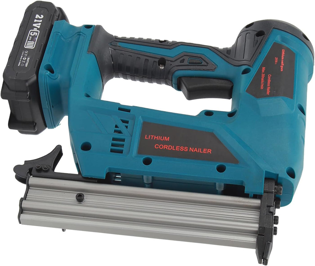 Cordless Brad Nailer, Reduce Work Strength Lithium Cordless Nailer Copper Motor for Woodworking (US Plug 100‑220V)