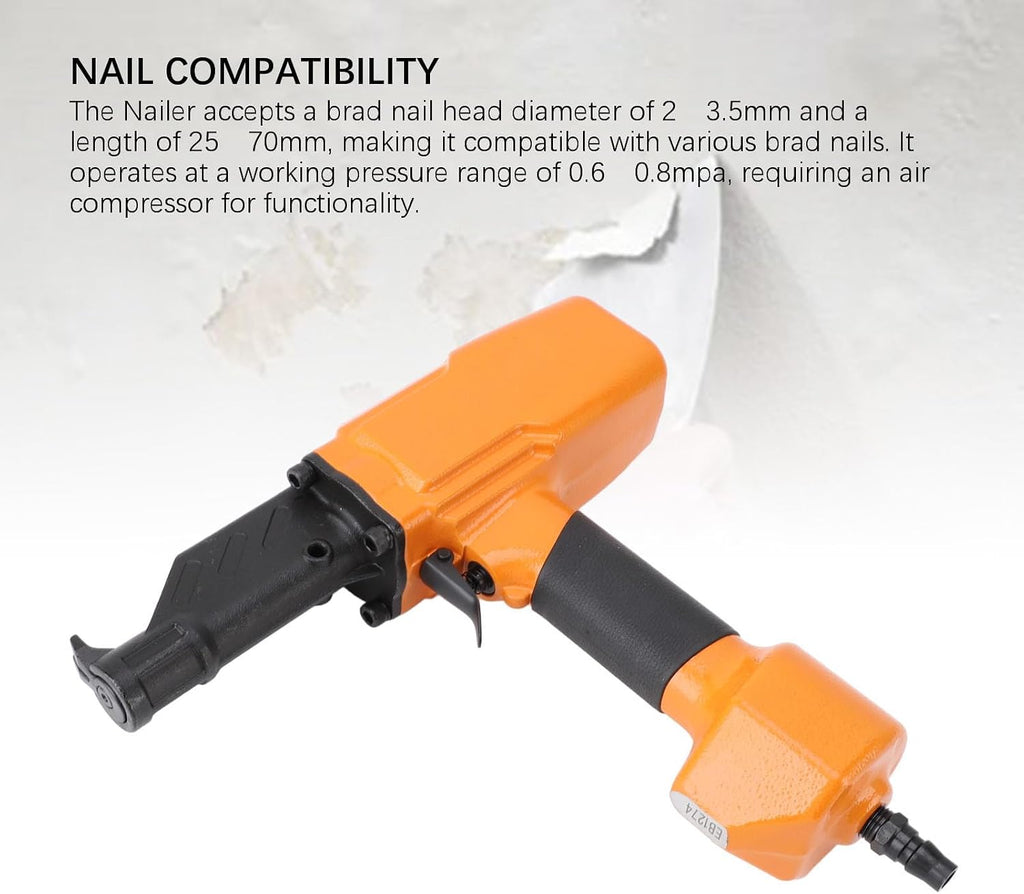 Pneumatic Nail Remover, Heavy Duty Professional Air Punch Nailer Nail Remover Nail Puller for Wood Denailing, 1/4 Inch NPT Thread Air Inlet, 0.98-2.76in Nail Pulling Length