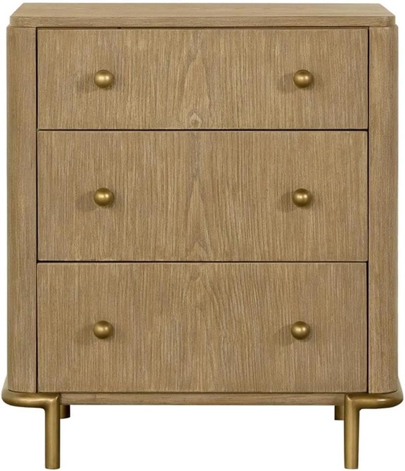Pemberly Row 4-Piece Eastern King Bedroom Set, Sand Wash Finish, Solid Wood and Natural Cane, Includes Bed, Nightstand, Dresser, Mirror, Mid-Century Modern Style, USB Ports, Storage, Elegant Retreat