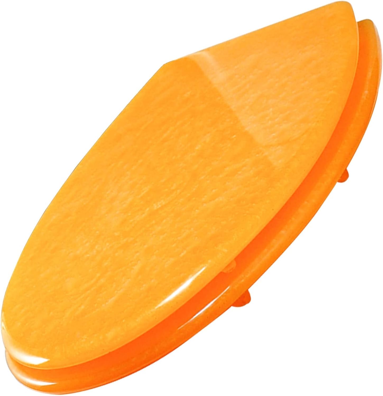 Glitter Resin Toilet Seat Elongated, Soft Close Quick Release, Easy Installation/Remove, Fit All Standard Oval-Shape (Orange)