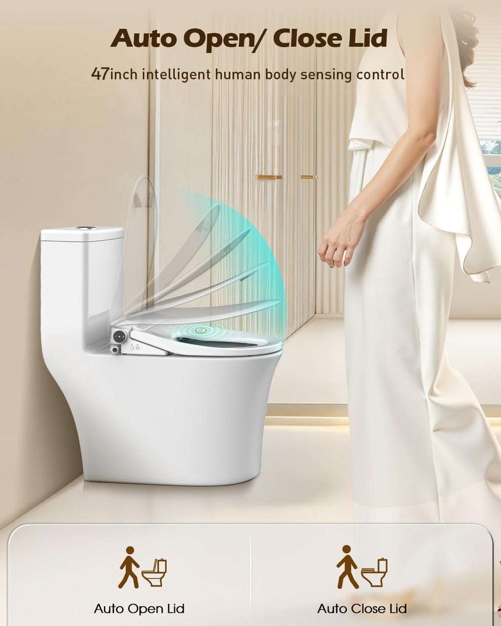 iliD Smart Max Bidet Toilet Seat, Electric Elongated Ecoseat with Four Cleaning Modes, Auto Open/Close, Wider Seat, Ultra Slim, Female Wash and Rear Wash