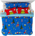 Grinch by Dr. Seuss Holiday & Christmas Bedding Super Soft Comforter and Sheet Set with Sham, 7 Piece King Size (Official Dr. Seuss Product) By Franco