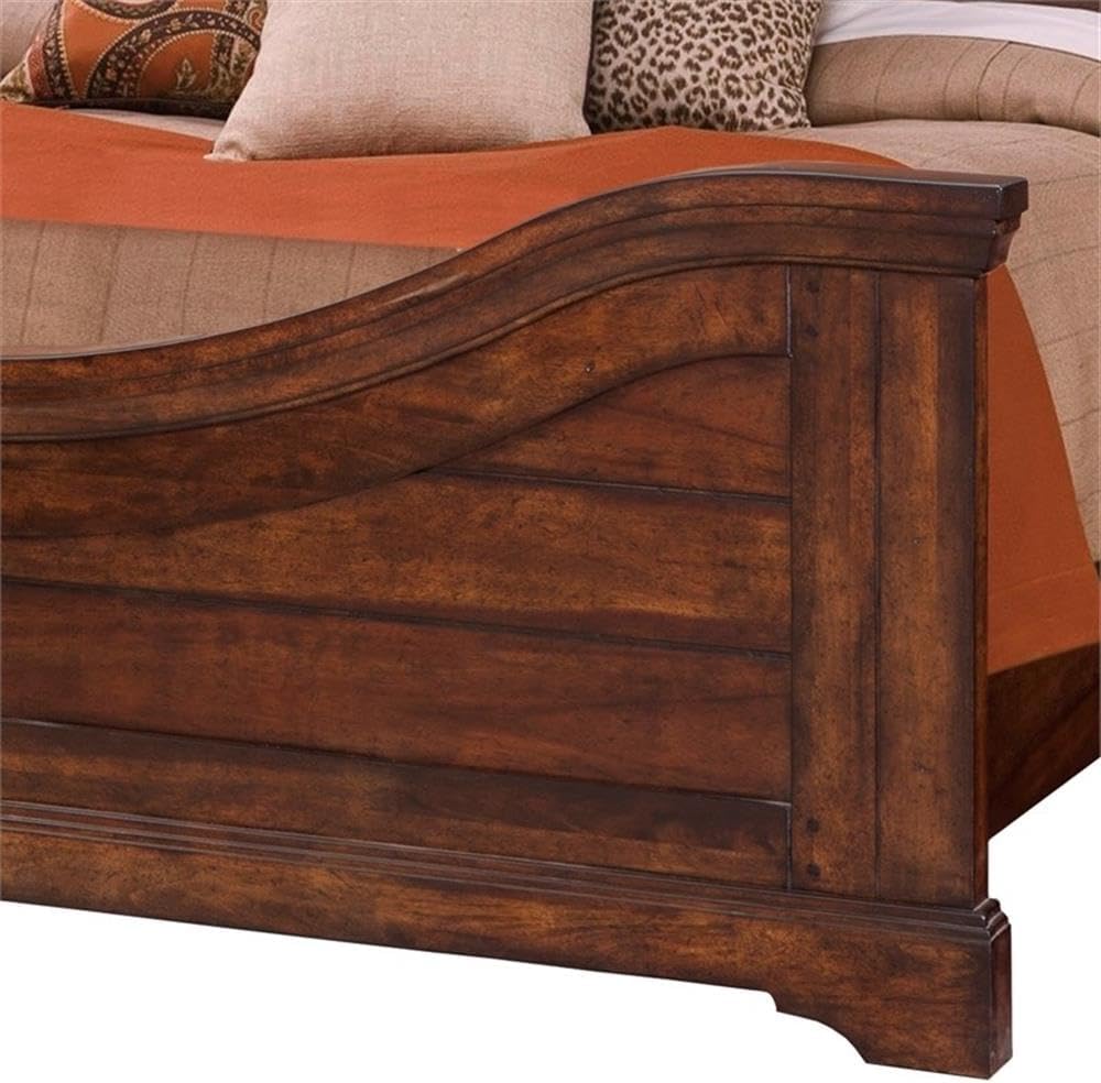 American Woodcrafters Stonebrook Panel Bed, Queen, Tobacco