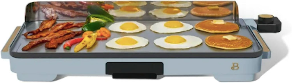 Electric Griddle XL 12' x 22', Nonstick Indoor Countertop Grill, Adjustable Temperature Control, Large Family Size Cooking Surface, Removable Drip Tray (Cornflower Blue)