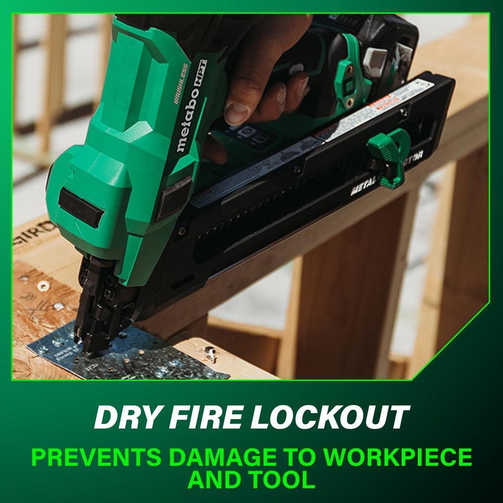 Metabo HPT 18V MultiVolt Brushless 1-1/2' Metal Connector Nailer, Cordless Air Spring Nailer with 18V 4.0Ah Battery, Lightweight Design, 600 Nails Per Charge, Sequential Actuation, NR1838DKA