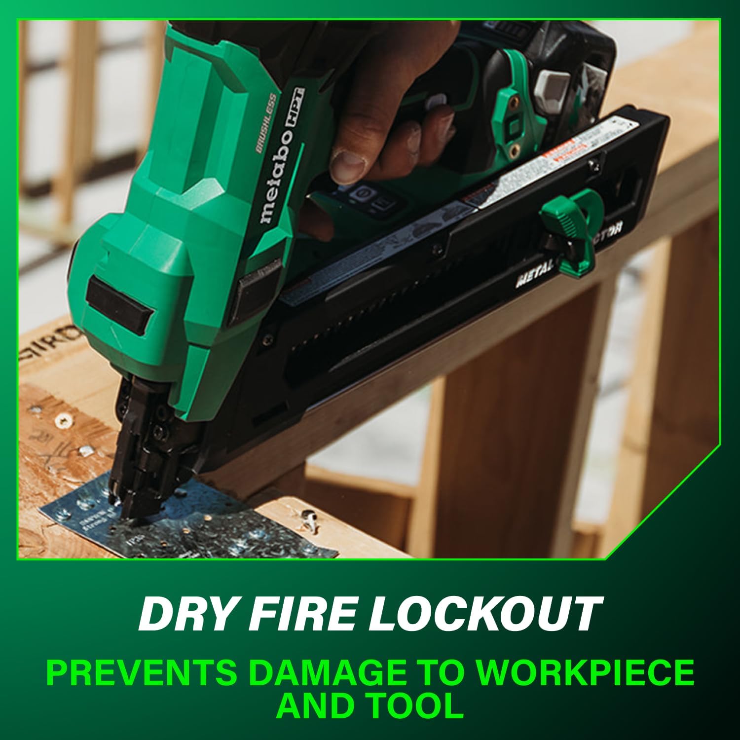 Metabo HPT 18V MultiVolt Brushless 1-1/2' Metal Connector Nailer, Cordless Air Spring Nailer with 18V 4.0Ah Battery, Lightweight Design, 600 Nails Per Charge, Sequential Actuation, NR1838DKA