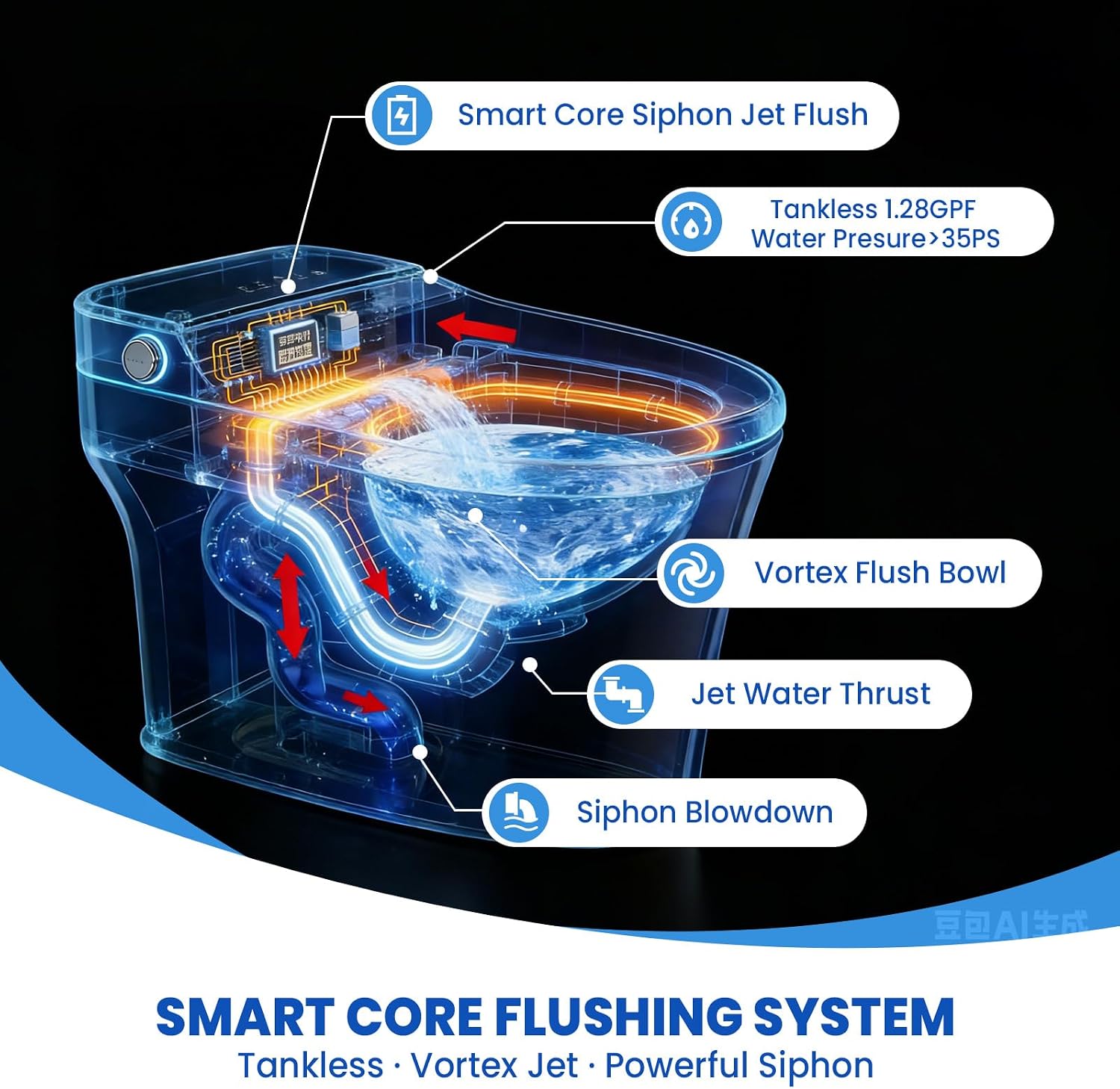 Smart Toilet with Bidet Built-In - Elongated One-Piece Design, Heated Seat, Auto Flush & Kick Sensor, Warm Water Wash, ADA Comfort Height, Night Light, LED Display, and Blackout Flush for Modern Bathr