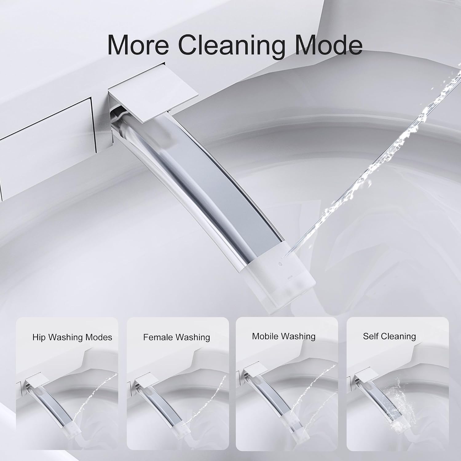 Smart Toilet, One Piece Bidet Toilet for Bathrooms, Toilets with Warm Water Sprayer & Dryer, Foot Sensor Operation, Heated Bidet Seat, Tankless Toilets with Fahrenheit LED Display