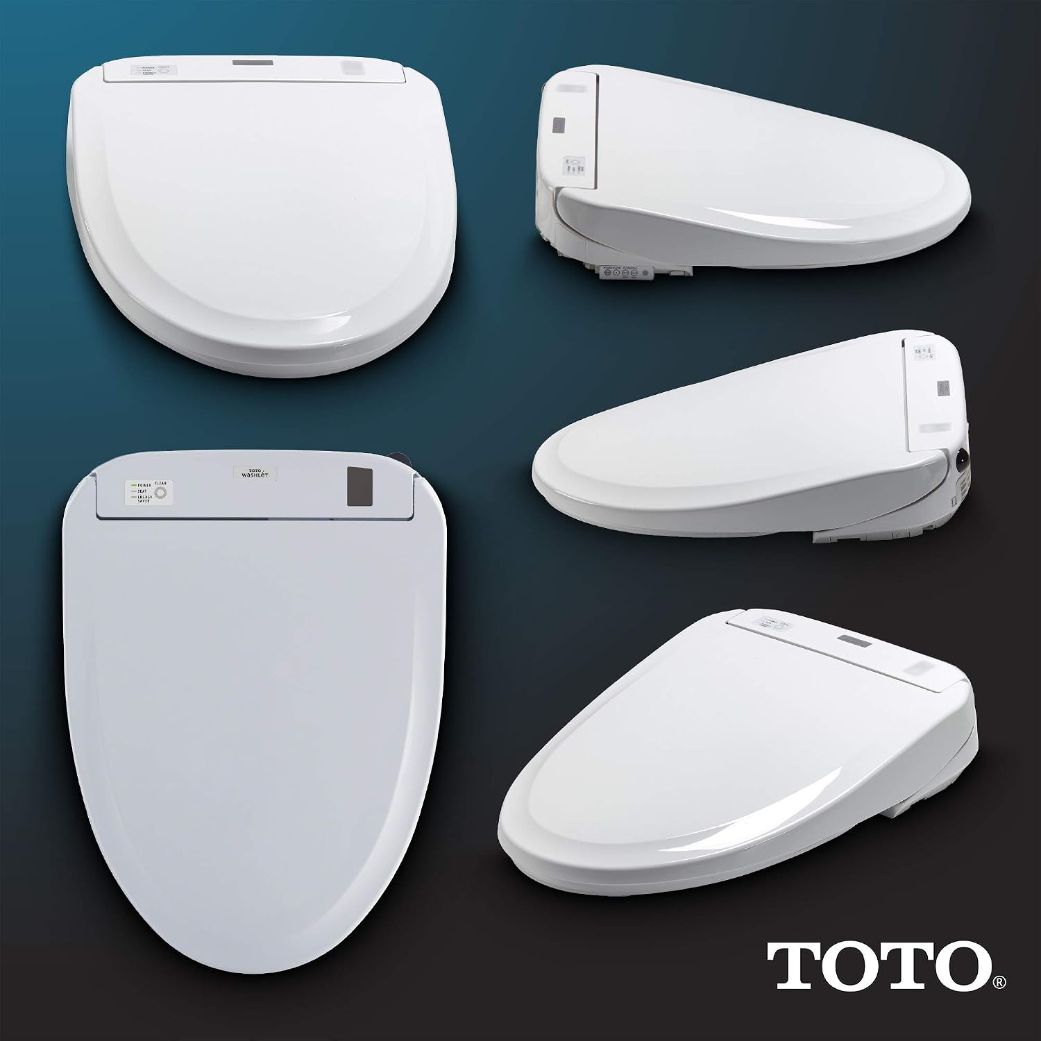 TOTO WASHLET S350e Electronic Bidet Toilet Seat with Auto Open and Close and EWATER+ Cleansing, Round, Cotton White - SW583#01
