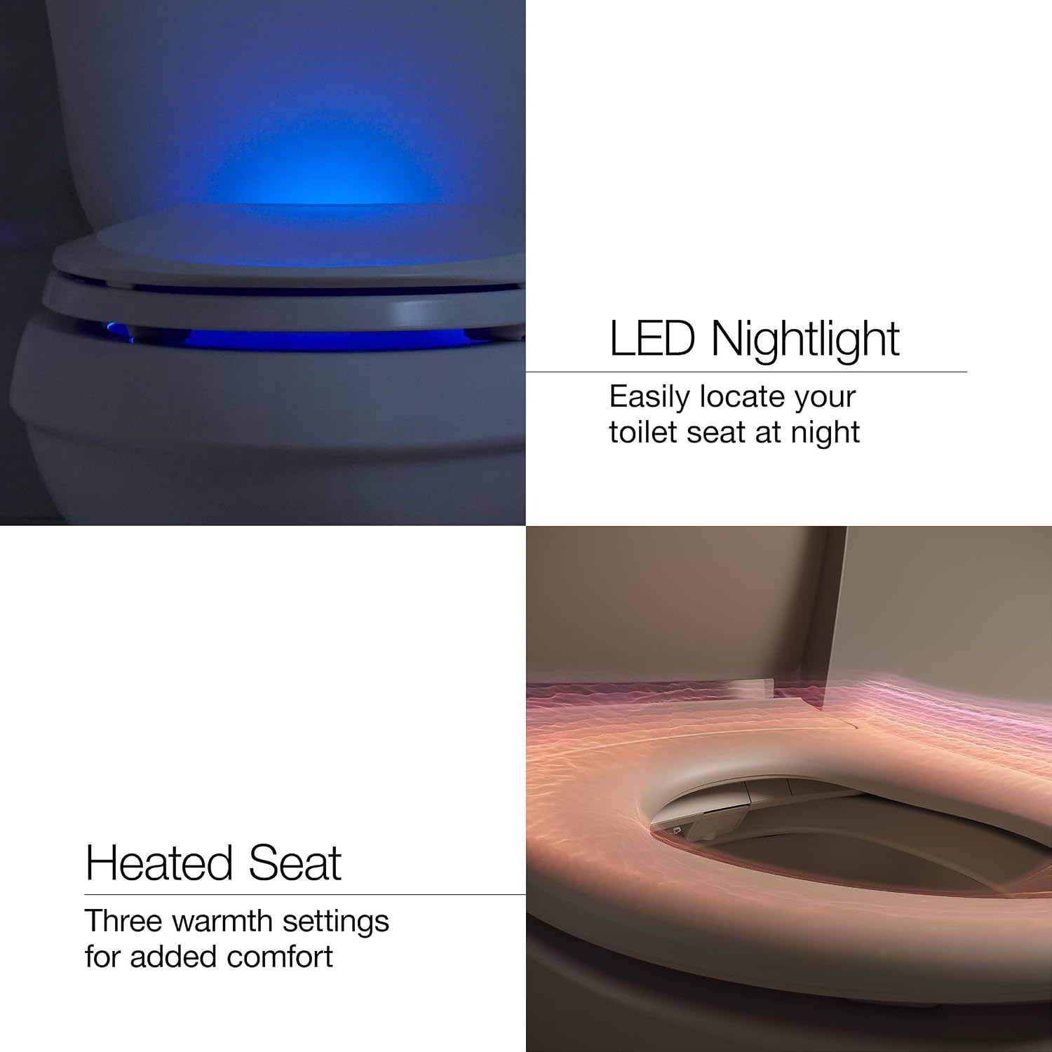 Kohler PureWash E880 Elongated Bidet Toilet Seat With Remote, Warm Water, Quiet-Close Lid Prevents Slamming, Easy Installation with Quick-Release, Self-Cleaning Wand, Adjustable Water Pressure