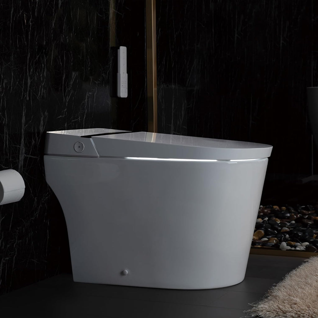 WOODBRIDGE Smart Toilet,Auto Open & Close,Foot Sensor Operation,Auto Flush,Heated Seat,Tankless One Piece Elongated Toilet,T-0099