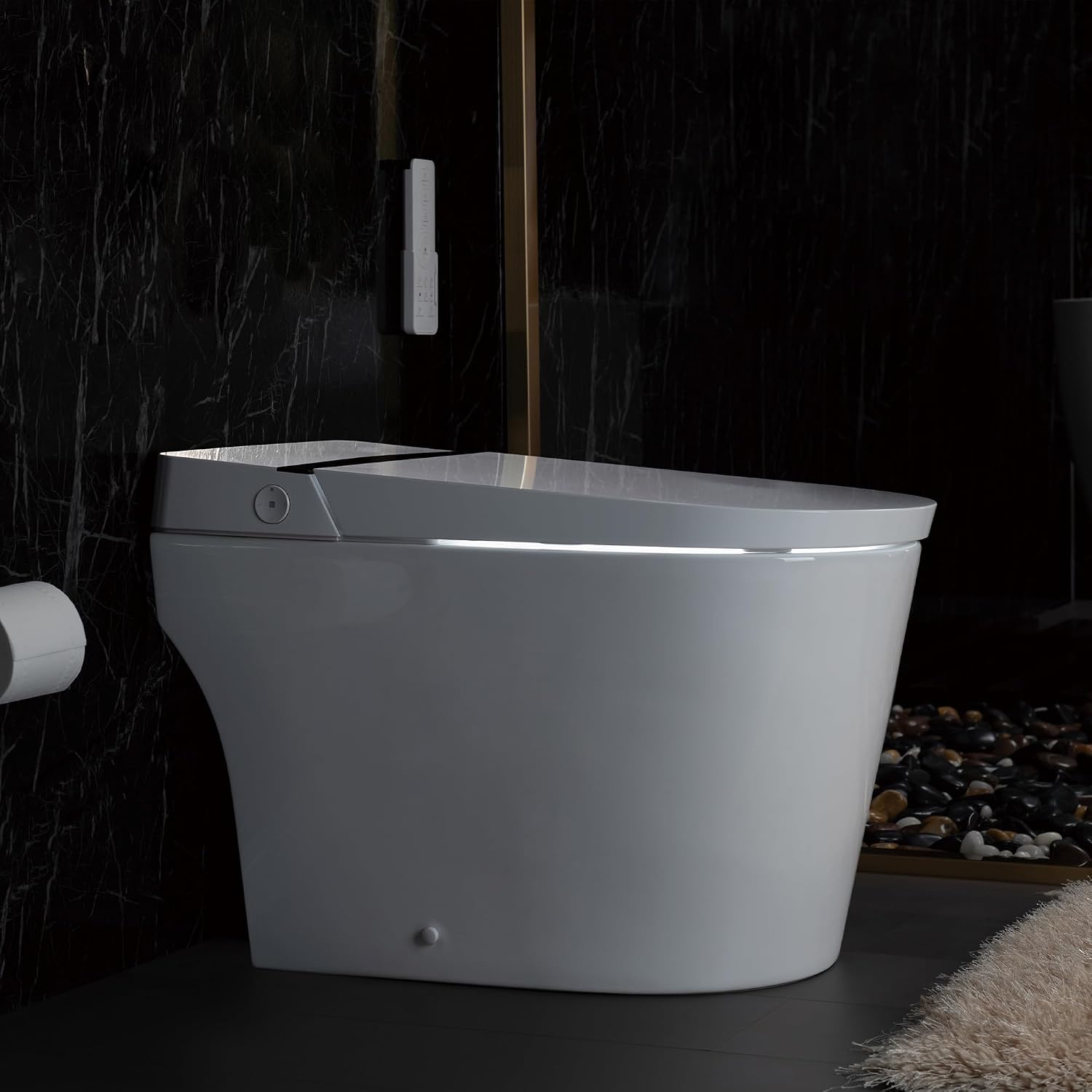 WOODBRIDGE Smart Toilet,Auto Open & Close,Foot Sensor Operation,Auto Flush,Heated Seat,Tankless One Piece Elongated Toilet,T-0099