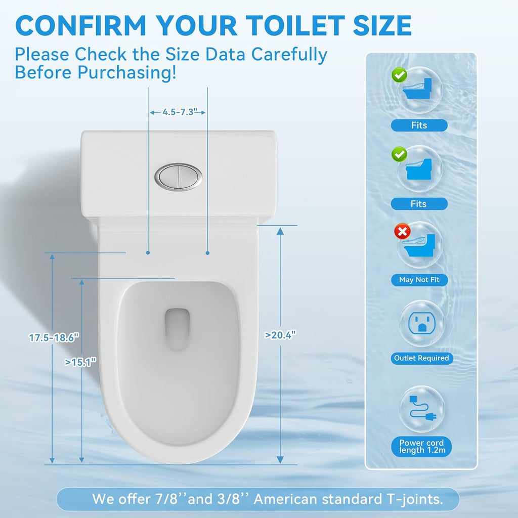 TOTTE Smart Bidet Toilet Seat with Auto Open/Close Lid - Elongated Heated Seat, Instant Warm Water & Air Dryer, Remote Control, Stainless Steel Filter, Multiple Wash Modes & ECO Mode