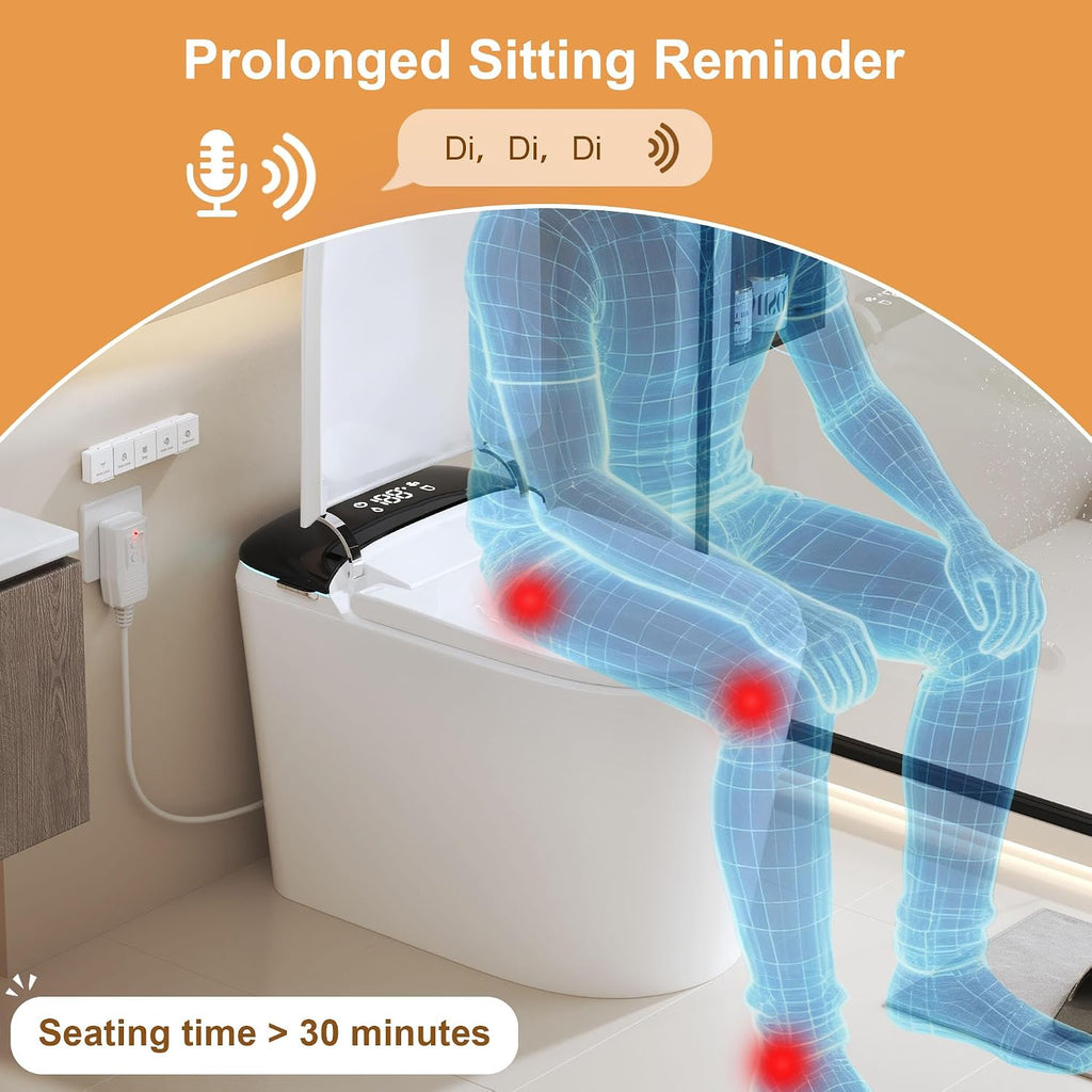 Luxury Smart Bidet Toilet with Tank, Foam Shield, Dual Auto Flush/Lid&Seat, Foot Sensor, LED Display, Electric Modern One Piece Toilets for Bathroom with Siphon Dual Flush 0.8/1.2 GPF