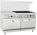 Atosa AGR Commercial Gas Range, 60' Gas Range, (6) Burners (Left) w/ 24' Griddle Top (Right), (2) Standard Ovens, Propane Gas (AGR-6B24GR-LP)