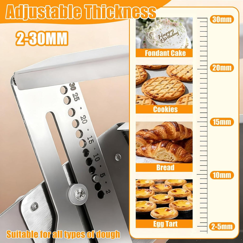 Commercial Dough Sheeter Machine, 17.7' Puff Pastry Sheeter and Fondant Roller, Electric Dough Roller 0.08'-1.18' Adjustable Thickness, Folding Dough Sheeter for Bakeries, Pastries