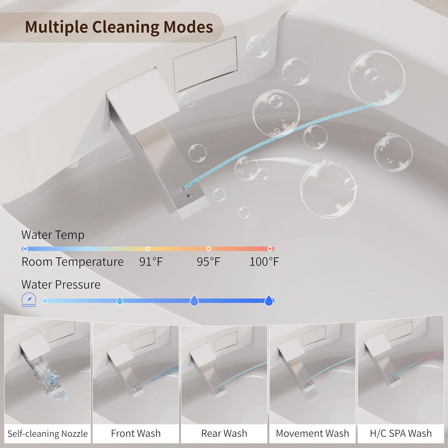 Luxury Smart Toilet, Bidet Toilet with ADA Chair Height, Auto Open/Close, 1000 Gram MaP Auto Flush, Warm Water/Dryer, Deodorization, Elongated Heated Seat, Smart Toilet with Bidet Built in