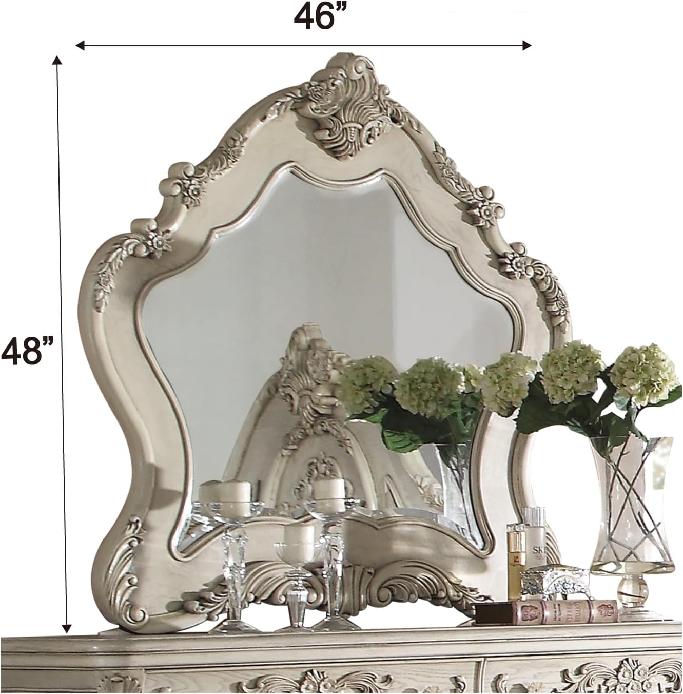 ACME Furniture Ragenardus Mirror, Antique White