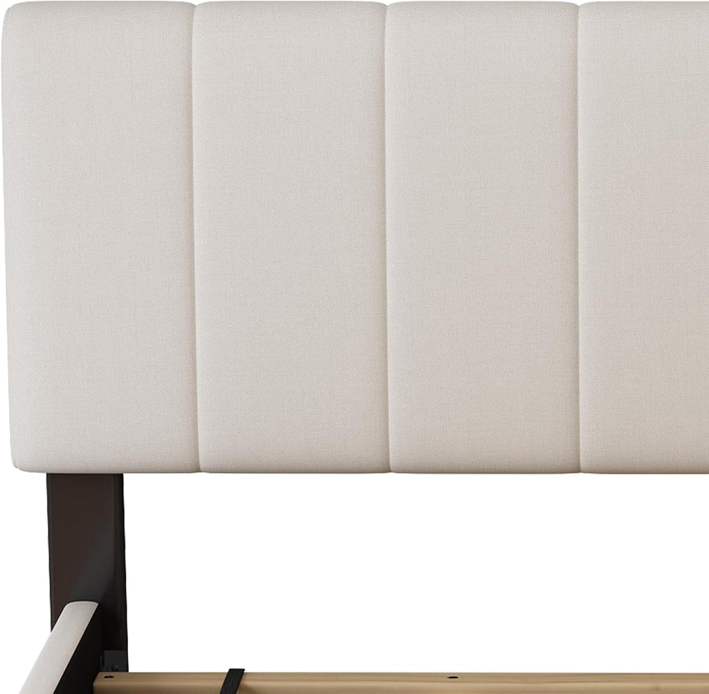 Full Size Upholstered Platform Bed with Trundle,2 Storage Drawers & USB/Type-C Charging,Chenille Fabric Bed Frame with APP-Controlled LED Lights,No Box Spring Needed,800LBS Capacity for Bedroom,Beige