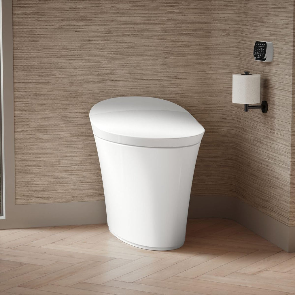 KOHLER K-5401-PA-0 Veil One-Piece Elongated Dual-Flush Intelligent Toilet, Smart Bidet Toilet, White