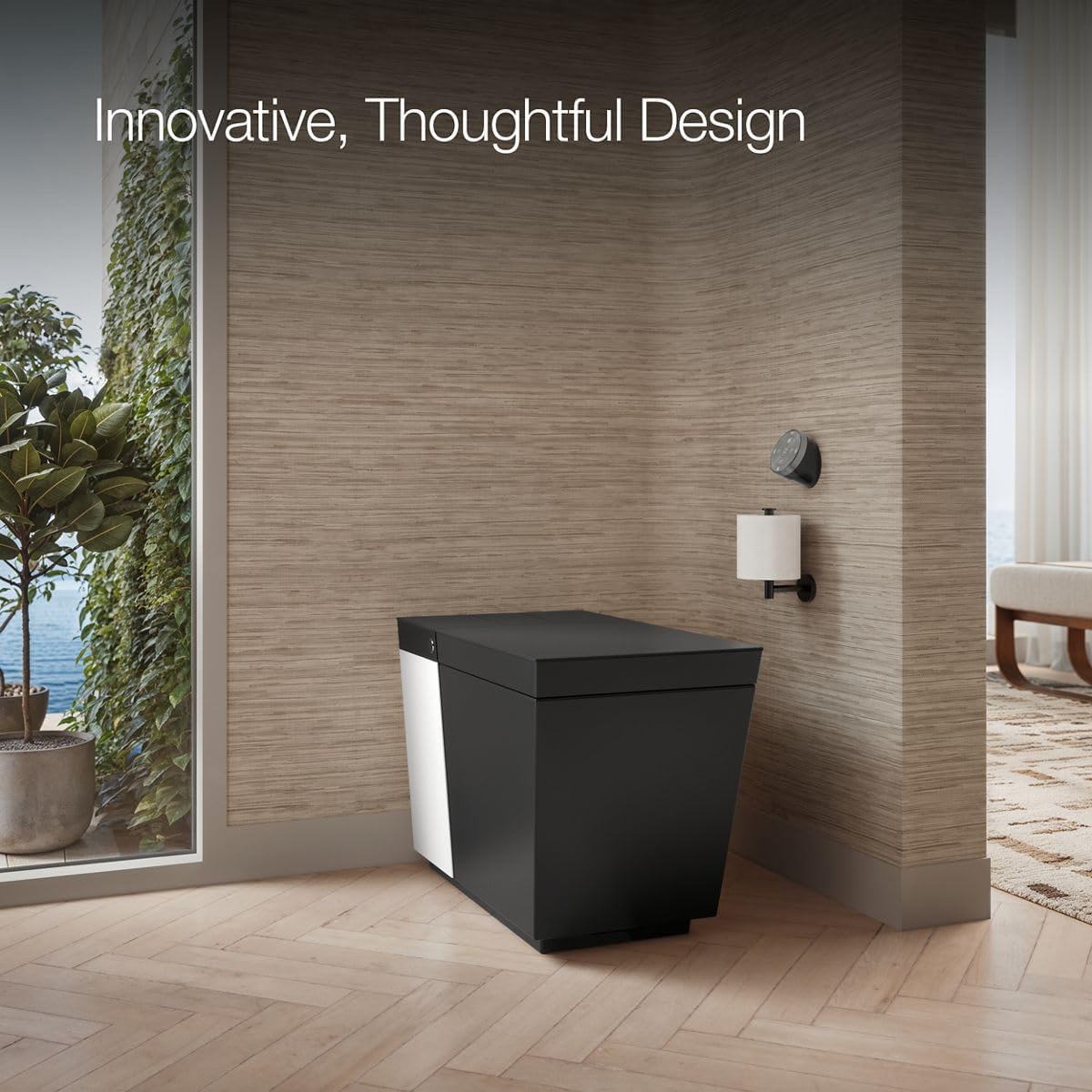 KOHLER K-30754-PA-HB1 NUMI® 2.0 Comfort Height® Smart Toilet With Bidet Built In, Bidet Toilet Seat, Dual Flush, Quiet Close, Hands-Free Opening, Honed Black