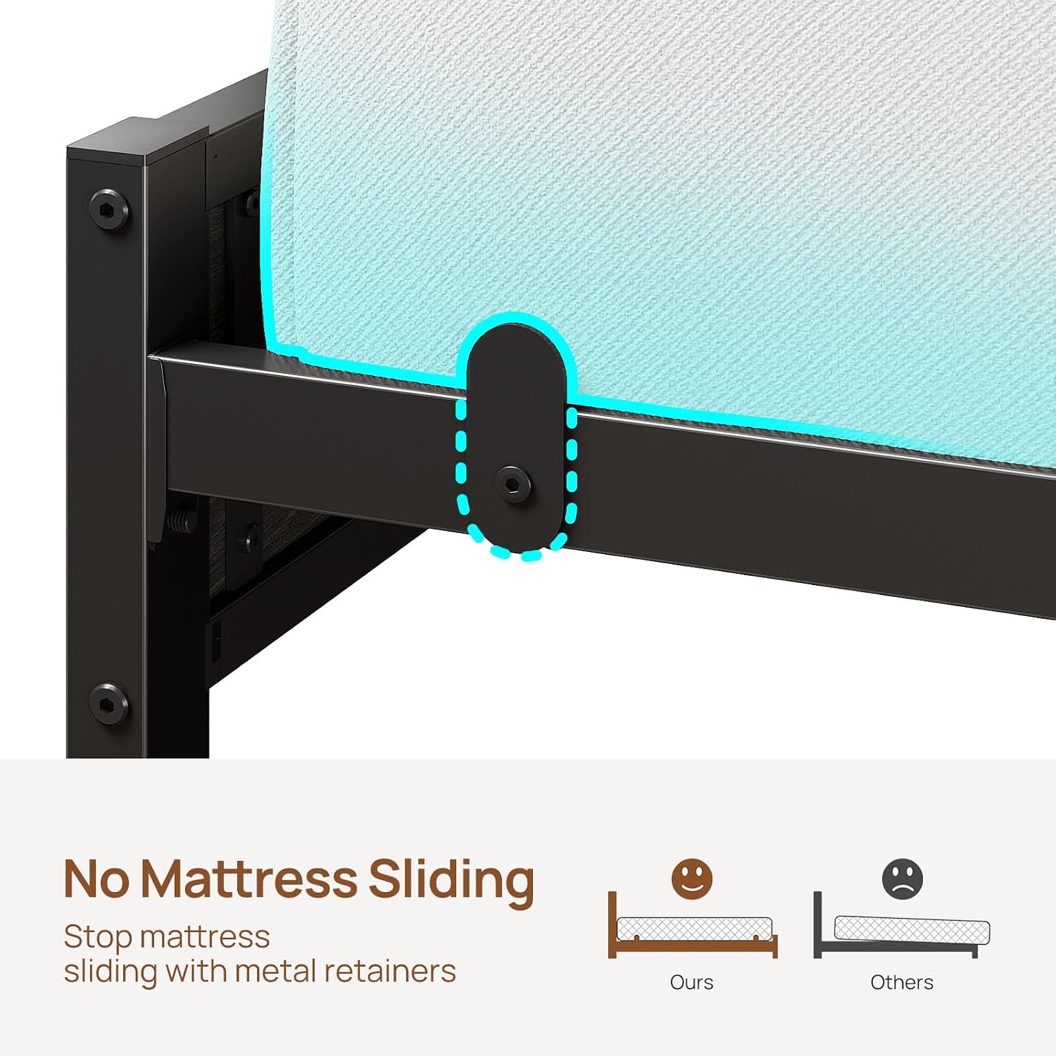 Rolanstar Bed Frame Full Size with Charging Station and LED Lights, Upholstered Storage Headboard with Drawers, Heavy Duty Metal Slats, No Box Spring Needed, Easy Assembly, Black