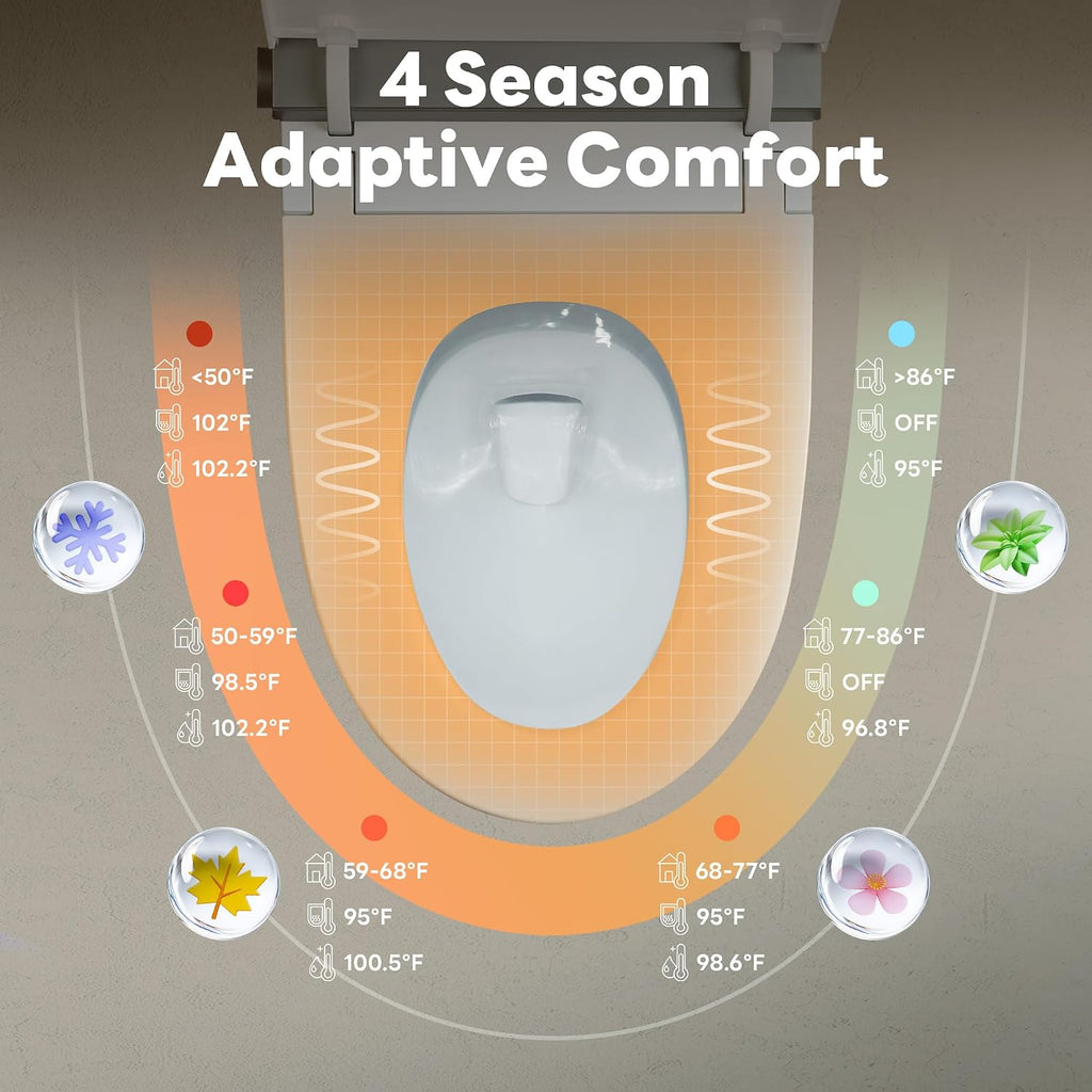Casta Diva Smart Toilet with Bidet Built in, Auto Open/Close Lid,1000g MaP Flush, Heated Seat & Foam Dispenser, Foot Sensor Auto Flush, Blackout Flush, Bidet Toilet with Tank Built in(CD-K030)