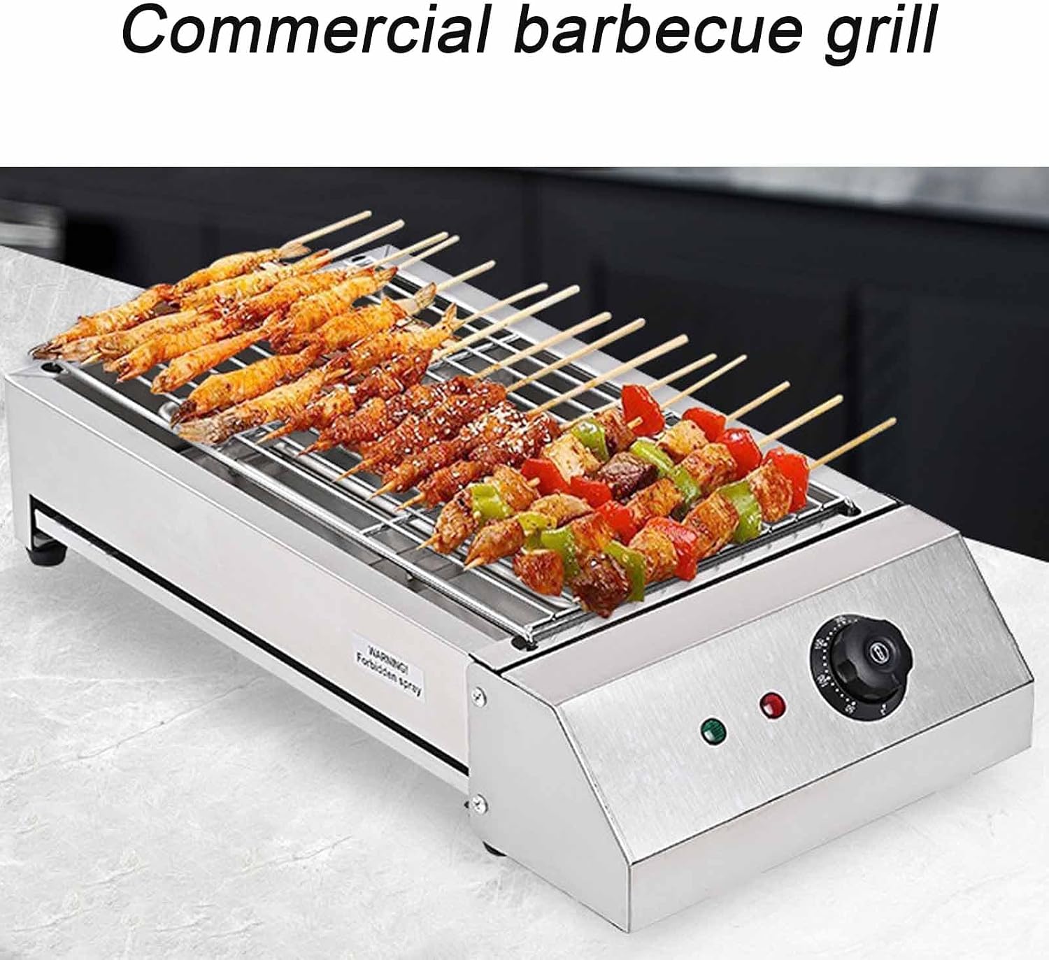 Electric Smokeless Indoor Grill, 1700W Stainless BBQ Grill Griddle Grill with Temperature Control 50-300°C & Non-stick Removable Griddle Plate, High Power U-heaters & Durable, For Camping