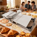 Home Electric Puff Pastry Maker - Stainless Steel, 2-30mm Thickness Adjustment, Foldable Electric Dough Sheeter for Pizza, Croissants, Pastries, and Fudge