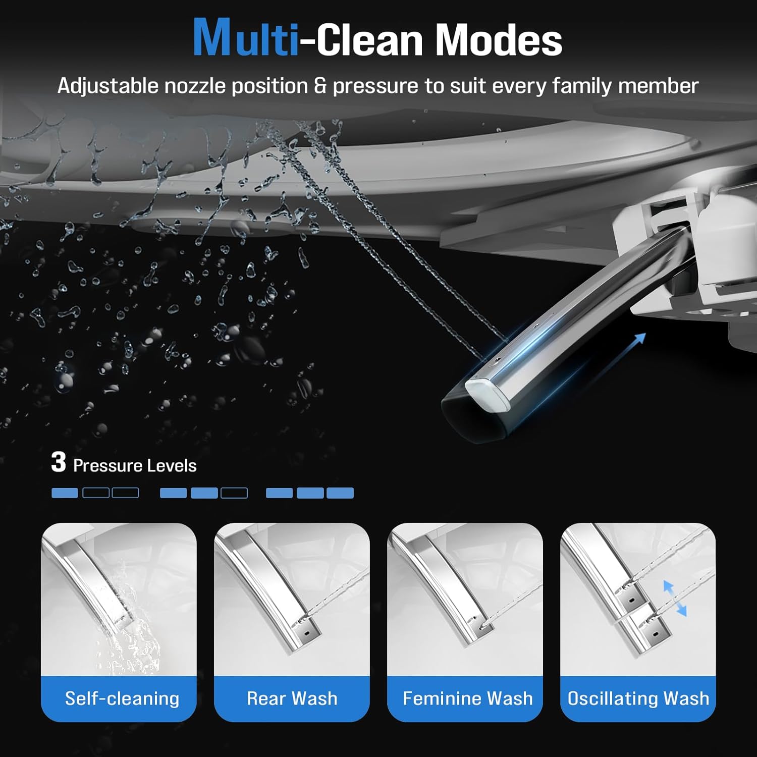 Smart Toilet with Bidet Built-In, Tankless Powerful Dual Flush, Auto Open/Close & Auto Flush, Elongated Heated Seat, Instant Warm Water & Dryer, LED Night Light & Temp Display