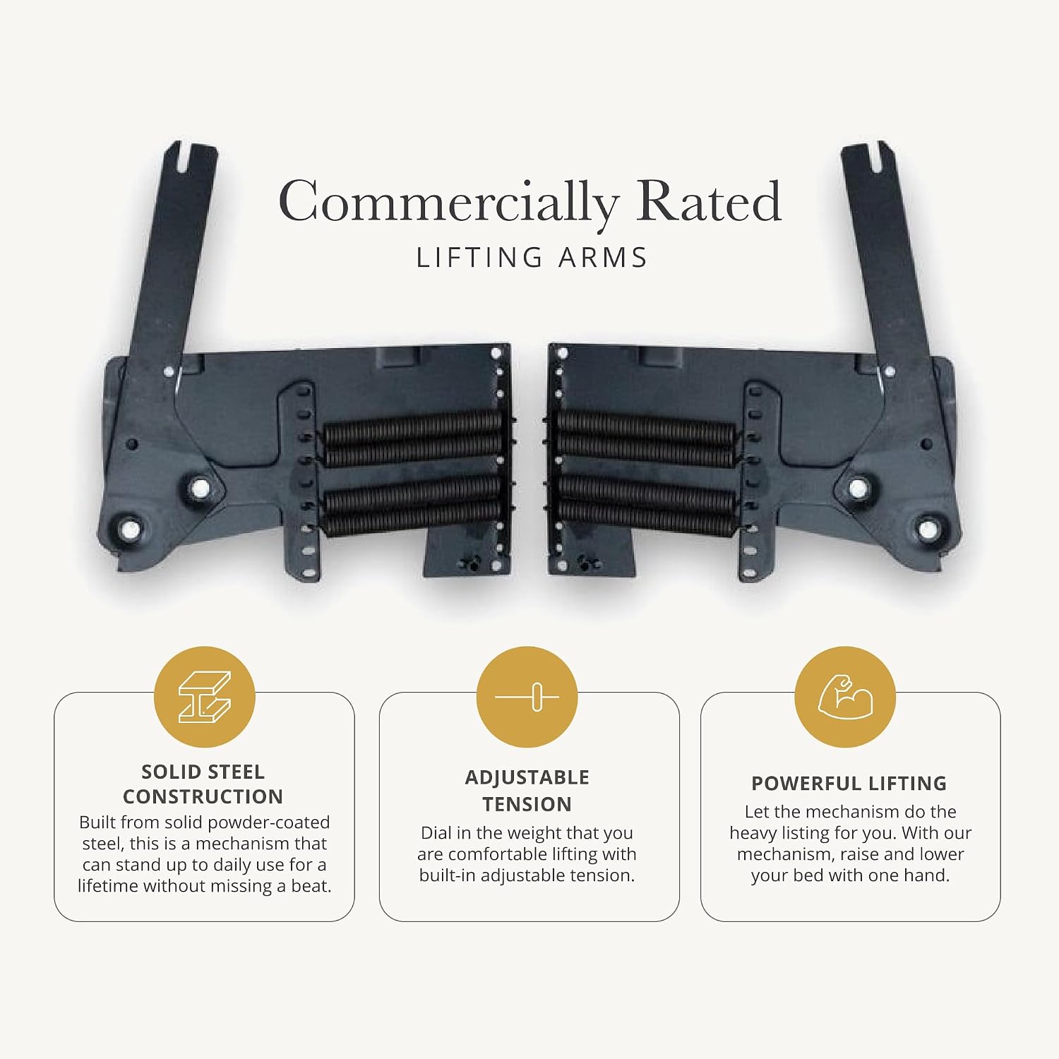 Wilding Wallbeds Murphy Bed Mechanism Hardware Kit (Universal Size Fits King, Queen, Full, & Twin) Spring Lift, Heavy Duty Powder-Coated Steel Vertical Wall Mount, DIY Wallbed, Supports Up to 2,000lbs