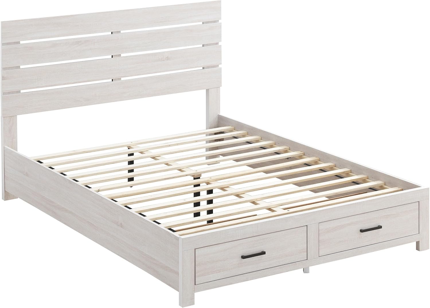 Coaster Home Furnishings Brantford Farmhouse 5-Piece Bedroom Set Queen Size Storage Panel Bed Frame 49-inch Headboard Coastal White 207050Q-S5