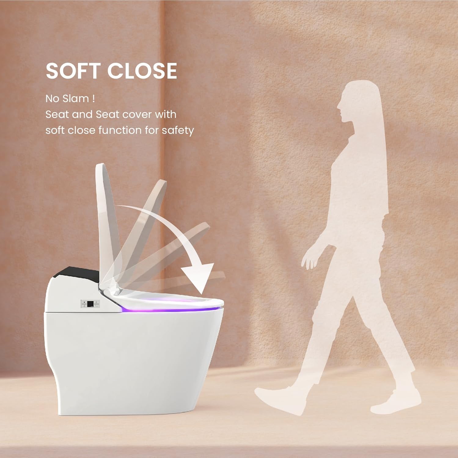 VOVO STYLEMENT TCB-8100B Smart Toilet for bathrooms, Elongated One Piece Toilet, 1.12 GPF, Auto Dual Flush, ADA Chair Height, Heated Seat, Made in Korea