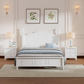 Harper & Bright Designs Bedroom Set Furniture, 3-Pieces Bedroom Sets, Full Size Wood Platform Bed and 2 Nightstands, White