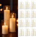 72 PCS Ivory White Pillar Candles with Glass Candle Holders Clear Hurricane Candle Holders Glass Cylinder Vases for Centerpieces Wedding Party, Event, Home Office (36 Candles+36 Candle Hoders)