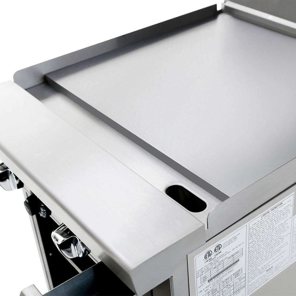 Atosa AGR Commercial Gas Range, 24' Gas Range, Griddle Top, (1) 20' Standard Oven, Natural Gas (AGR-24G-NG)