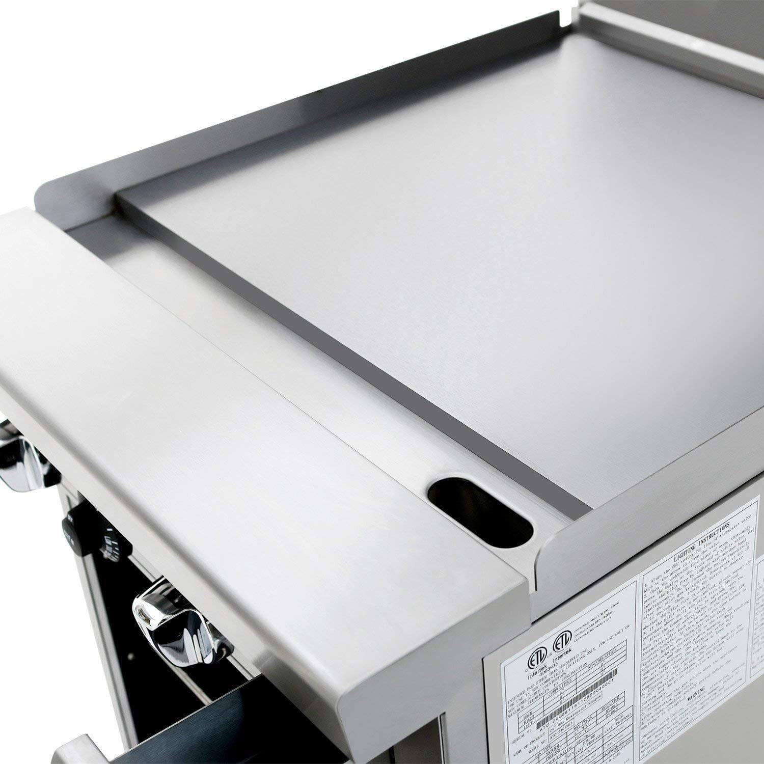 Atosa AGR Commercial Gas Range, 24' Gas Range, Griddle Top, (1) 20' Standard Oven, Natural Gas (AGR-24G-NG)