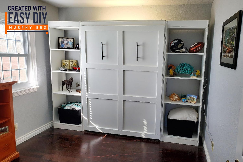 Queen Size DIY Murphy Bed Hardware Kit – Vertical Wall Bed for Space-Saving - Budget-Friendly DIY Setup -Made in USA -Hide Away Design with Murphy Bed Queen Hardware - Bed Lift Mechanism - Pull Down