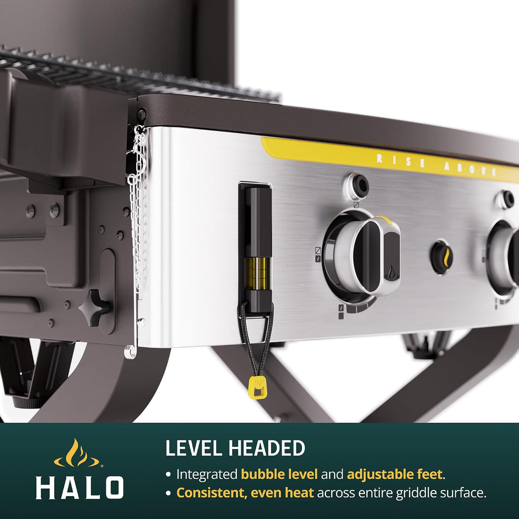 HALO Elite4B Outdoor Griddle | 4 Burner, 8 Cooking Zones | 720 sq. in. (36″ x 20″) Wind-Proof Cooking Surface | Propane Gas Grill | HZ-1001-XNA