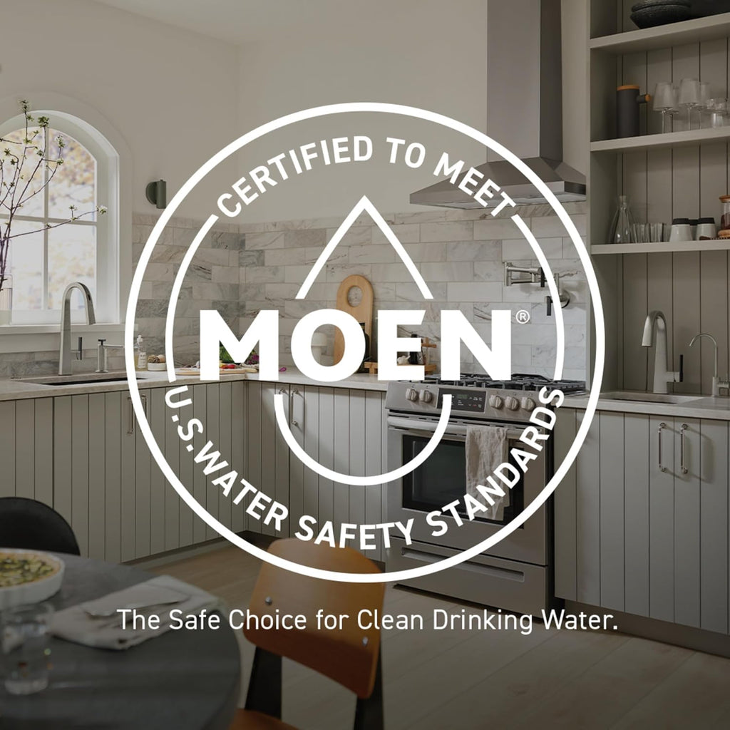 Moen Genta LX Two-Handle High Arc Widespread Bathroom Sink Faucet, for 3-Hole Setups, Valve Included, Brushed Nickel, TV6708BN
